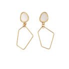 Classic White & Gold Drop Earrings